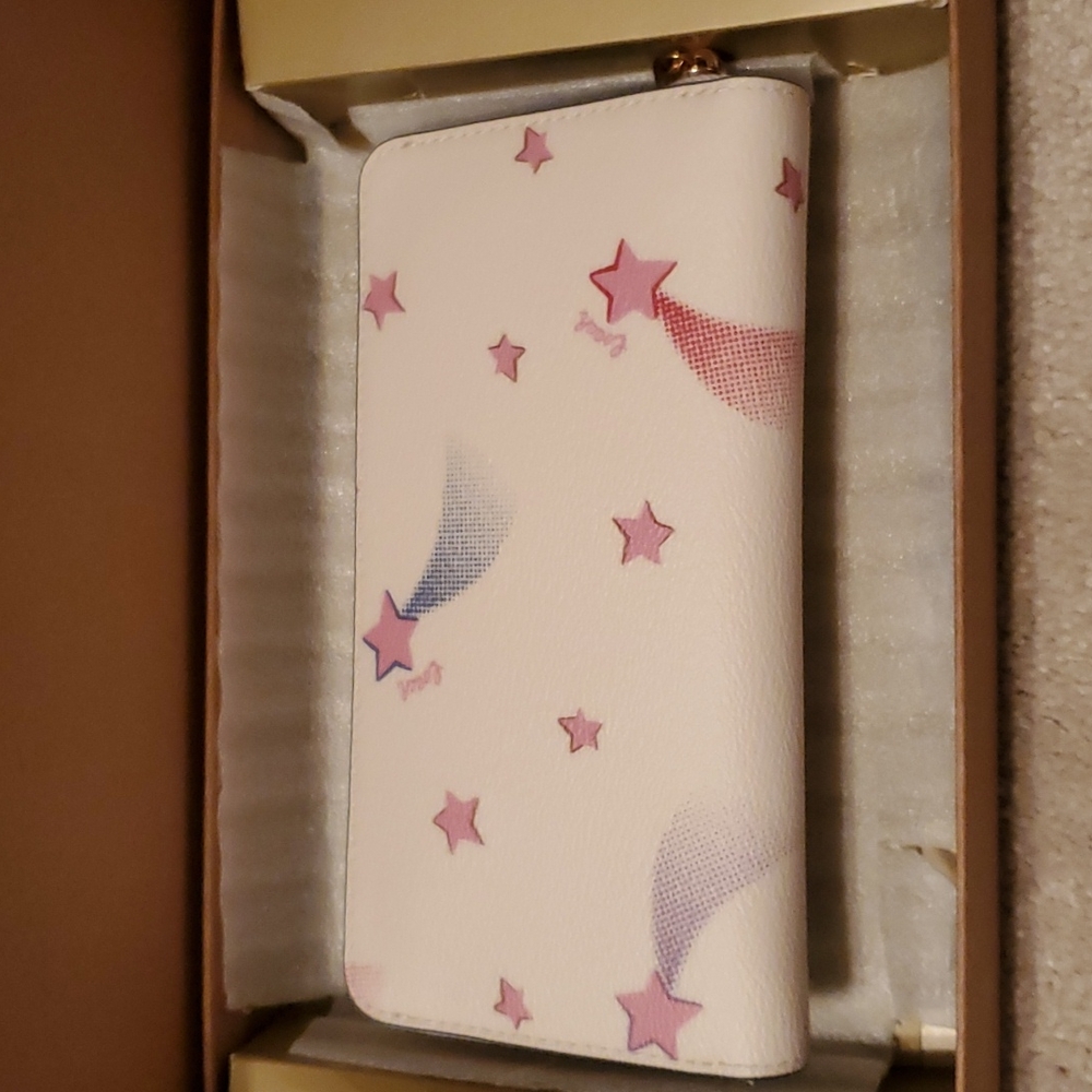 Coach Boxed Long Zip Around Wallet with Disco Star Print C7351 NWT - Picture 5 of 5
